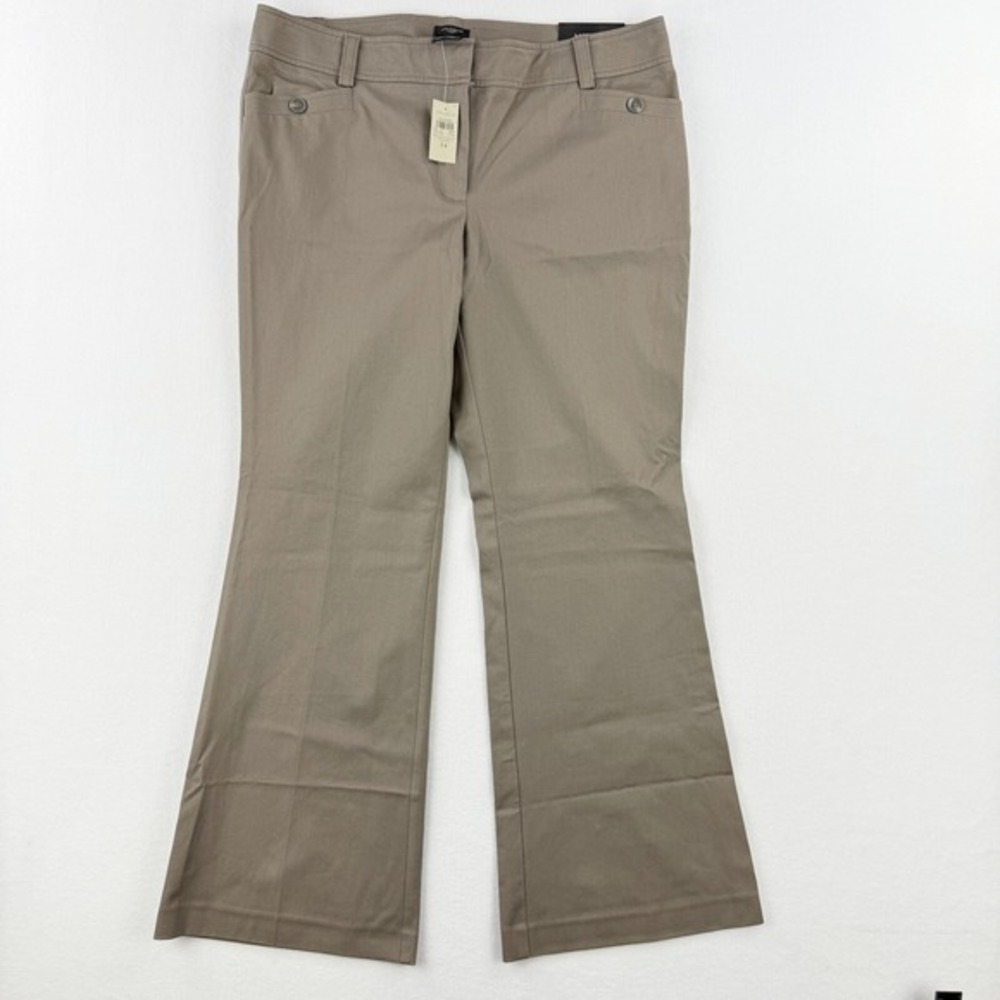 Ann Taylor Flare Chino Pants Size 14 Light Brown Modern Fit NWT Womens